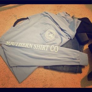 Baby blue long sleeve T-shirt